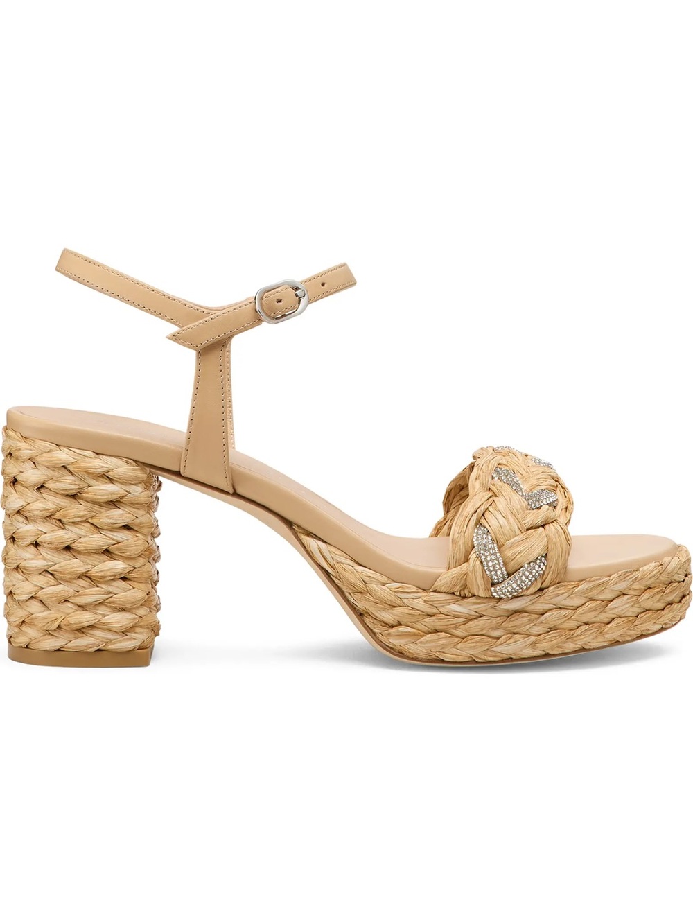 NEW STUART WEITZMAN RAFFIA PLATFORM SANDALS - Picture 3 of 12